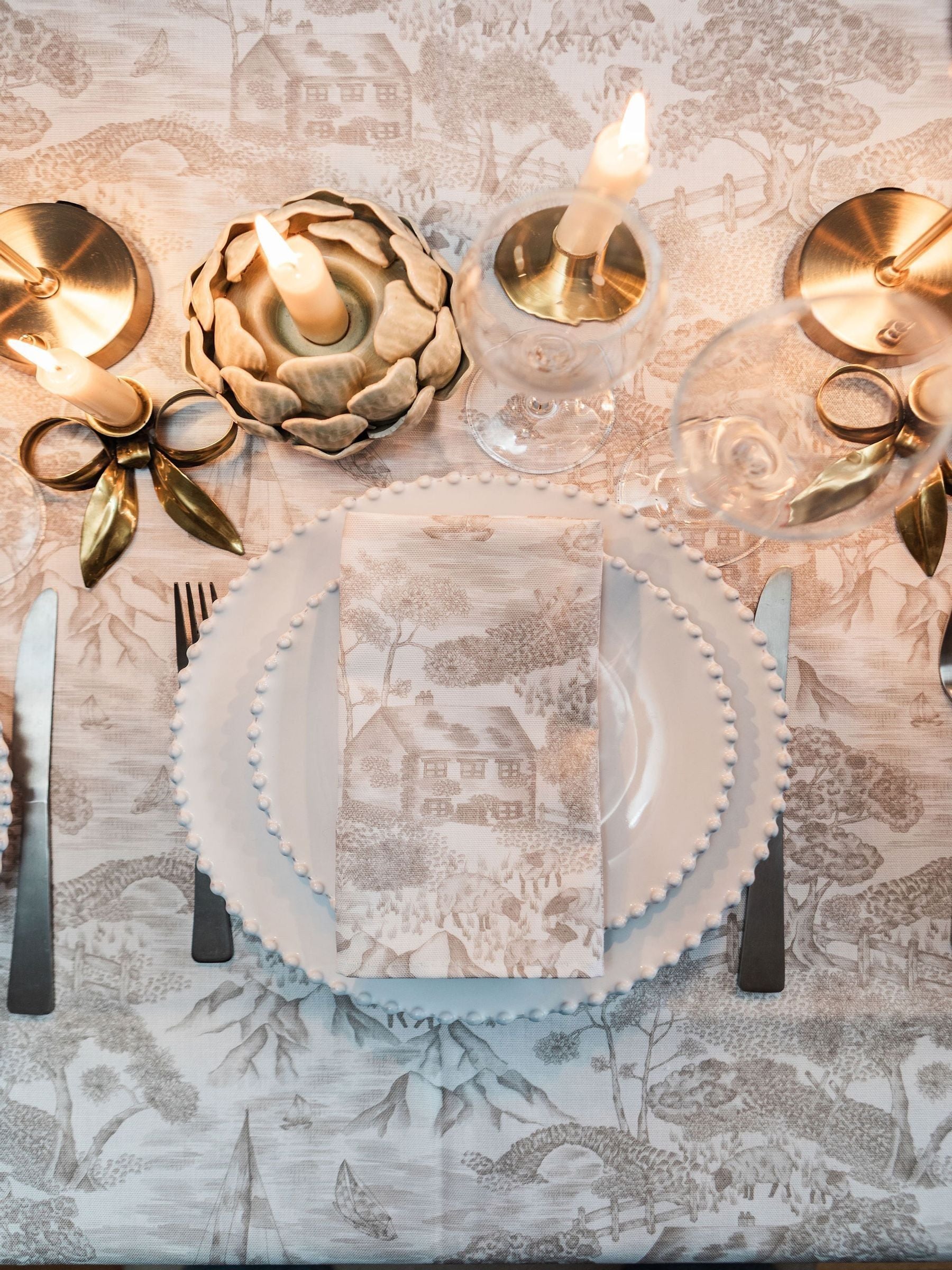 Avalon Home set of two natural soft toile napkins, imported from the UK