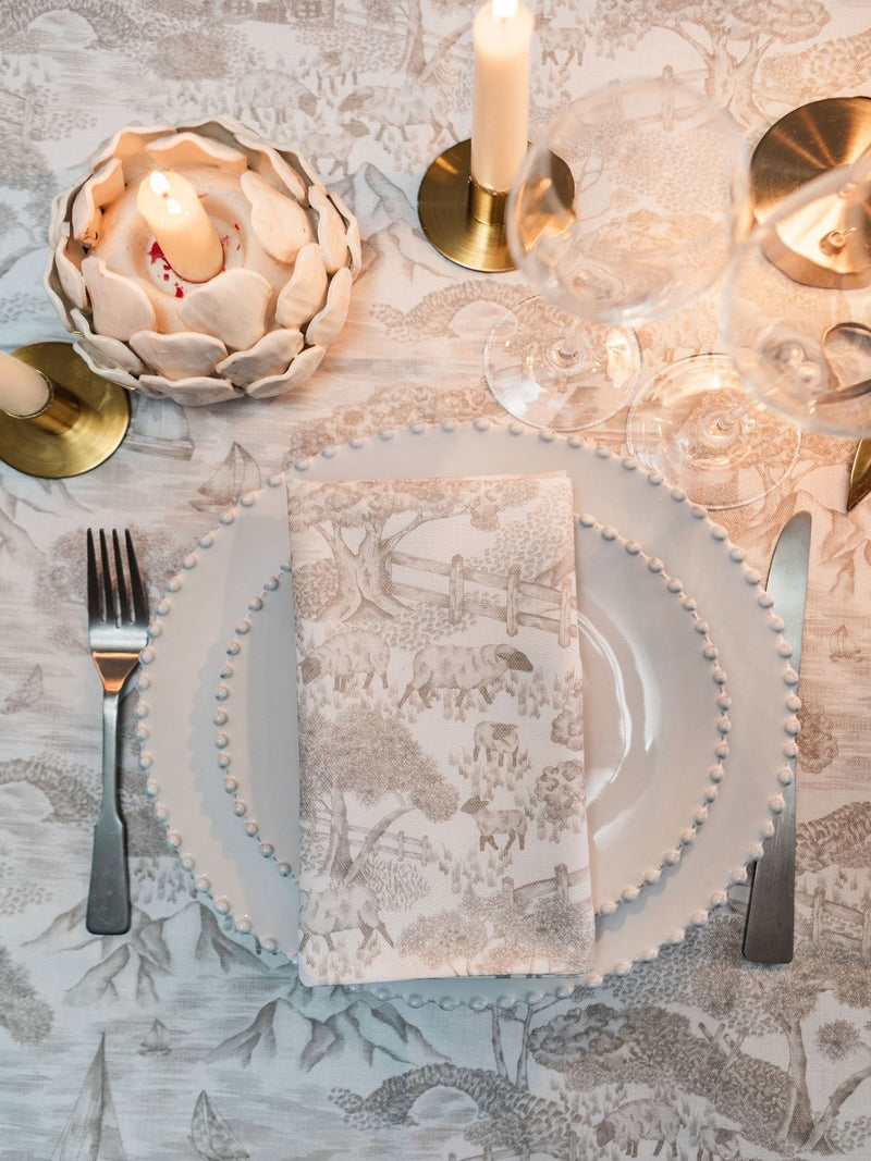 Avalon Home set of two natural soft toile napkins, imported from the UK