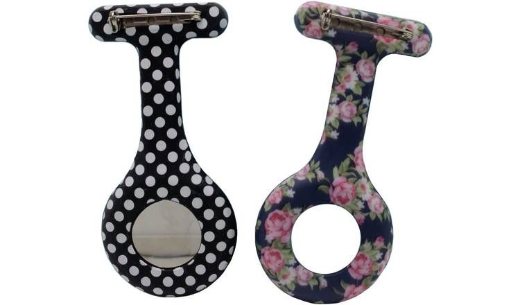 Constant Nurses' Polka Dot and Blue Floral FOB Watch GOODS Argos