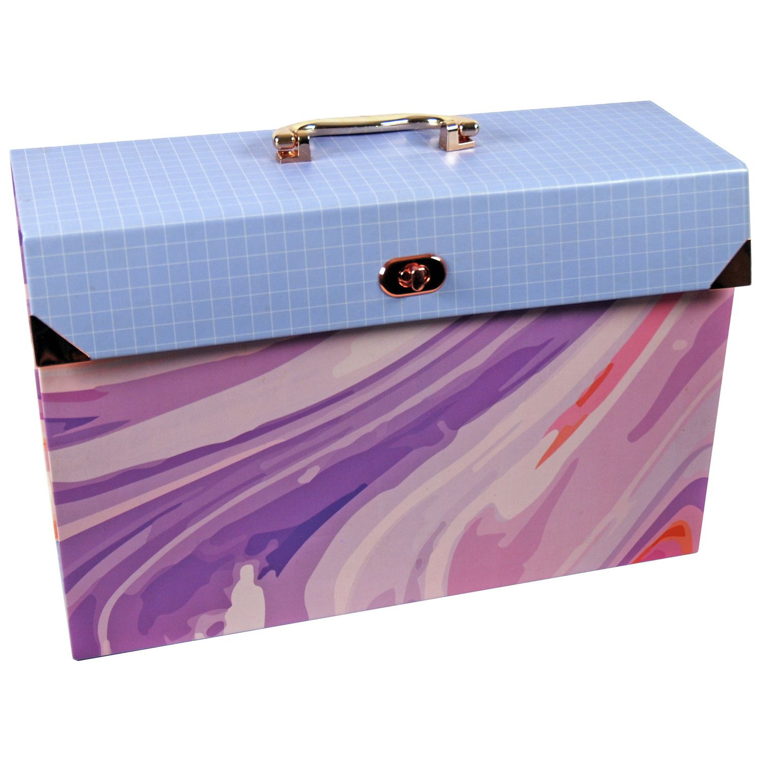 Cathedral A4 expanding file box in rose gold, UK version