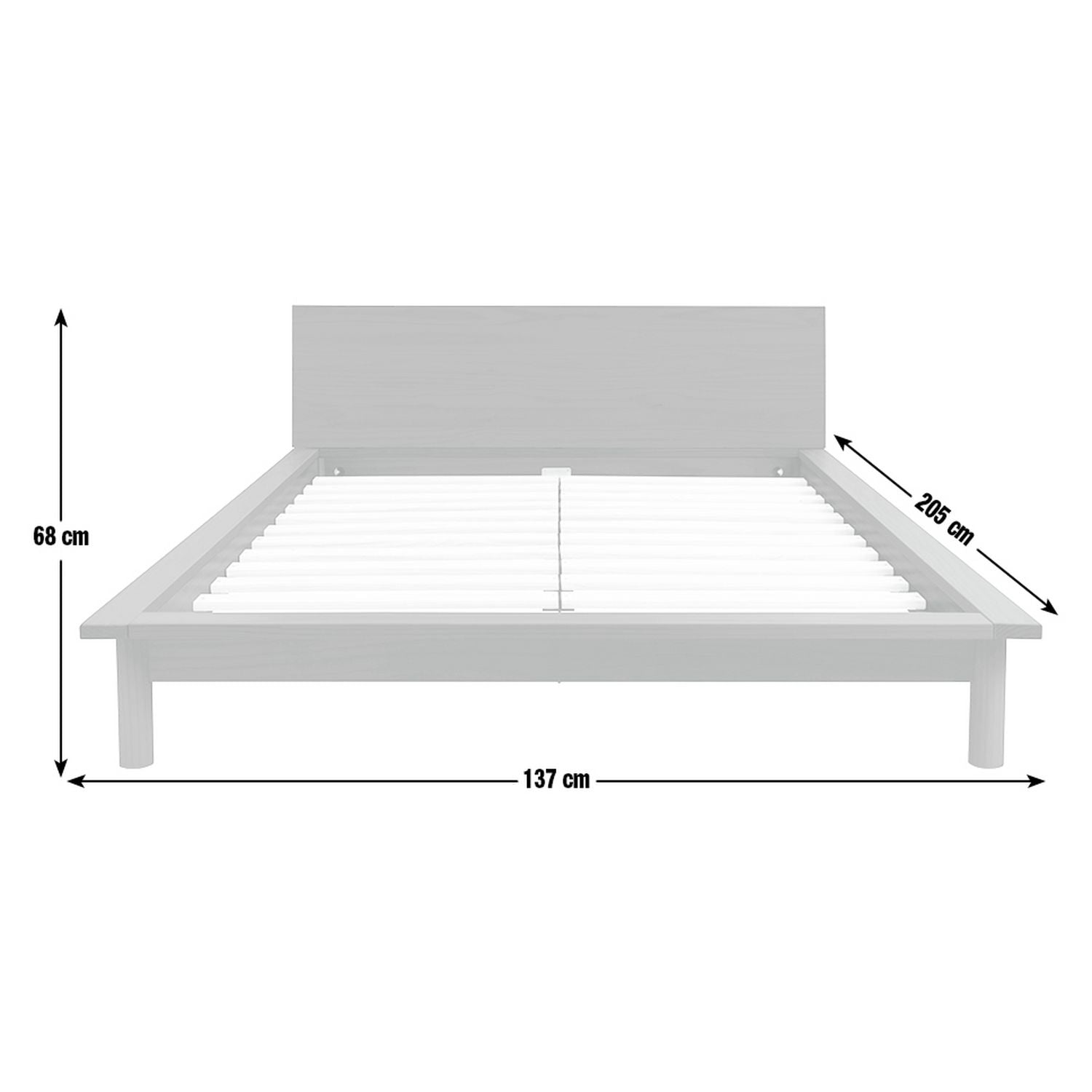 Habitat Akio Small Double Wooden Platform Bed Frame - Walnut