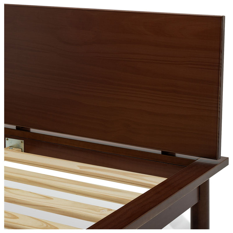 Habitat Akio Small Double Wooden Platform Bed Frame - Walnut