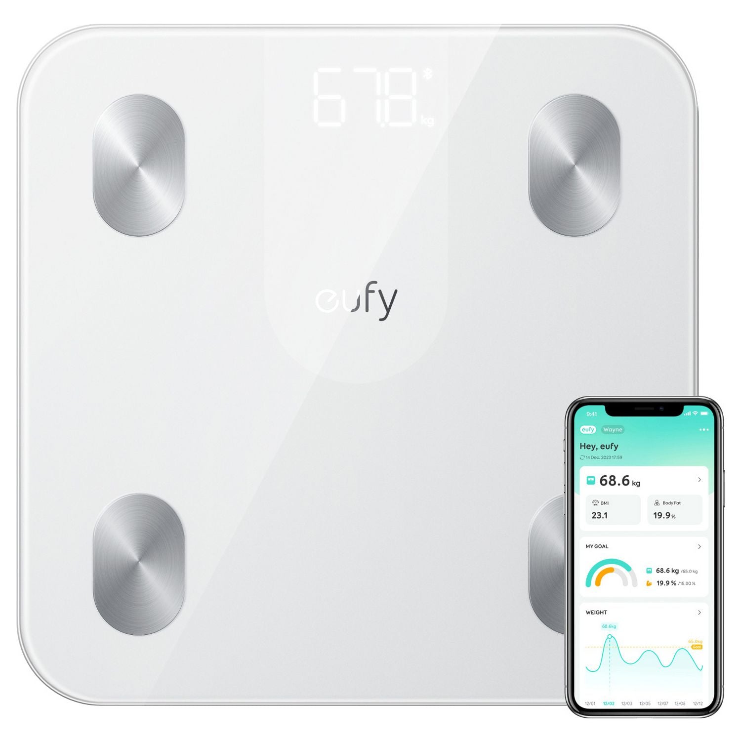 Eufy C2 smart digital body scale white, UK version