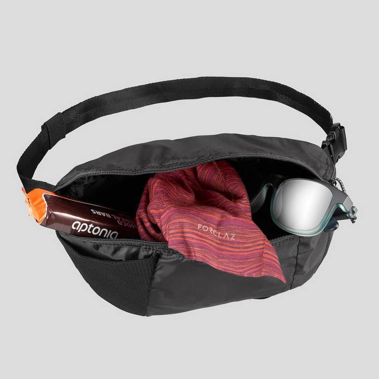 Decathlon Compact Travel Bum Bag 2L Black, imported from the UK