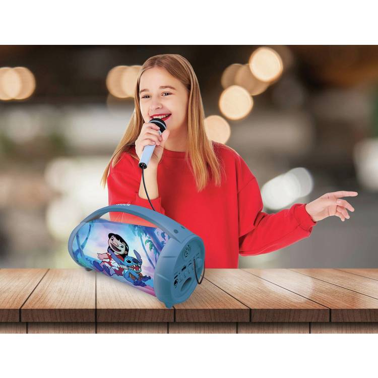 Disney Stitch Lexibook Bluetooth karaoke speaker with microphone, UK version