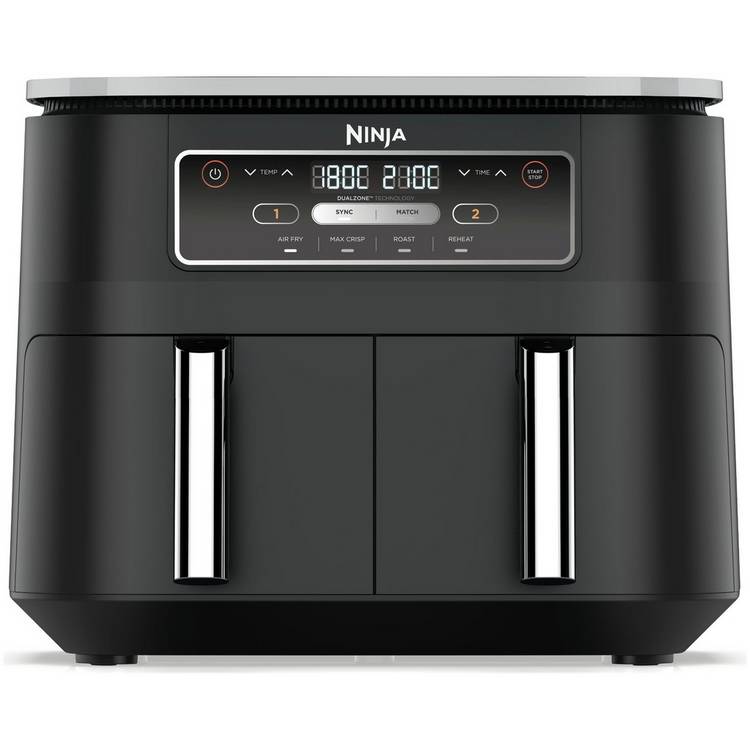 Ninja Dual Zone Air Fryer 7.6L black, imported from the UK