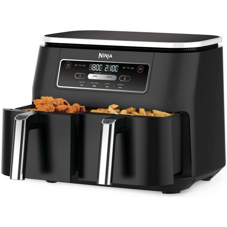 Ninja Dual Zone Air Fryer 7.6L black, imported from the UK