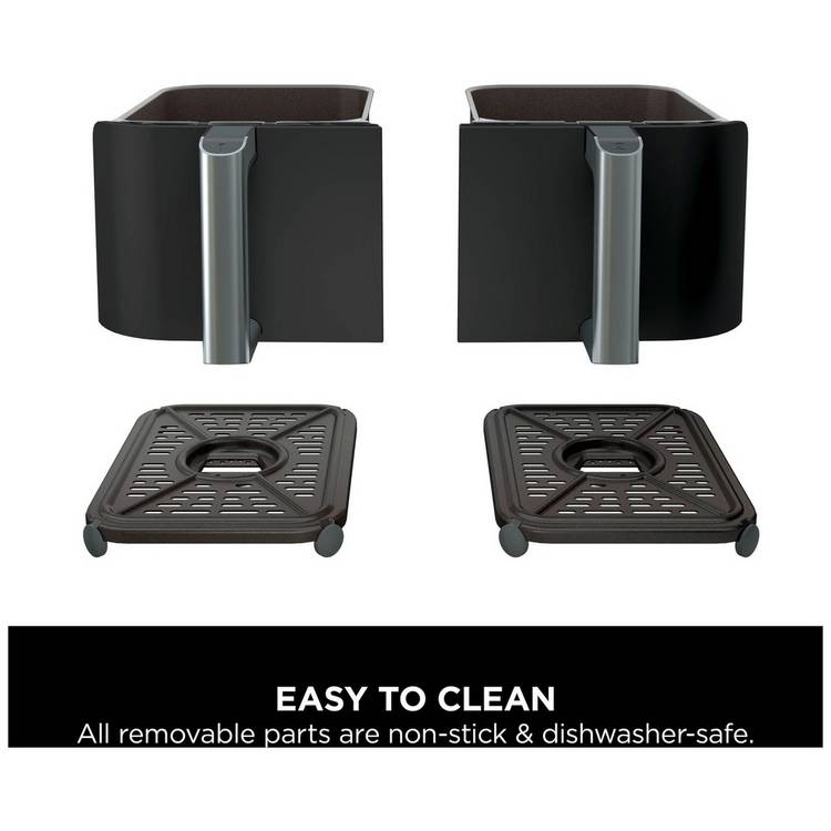 Ninja Dual Zone Air Fryer 7.6L black, imported from the UK