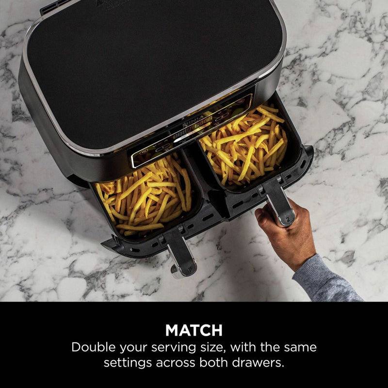 Ninja Dual Zone Air Fryer 7.6L black, imported from the UK