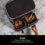 Ninja Dual Zone Air Fryer 7.6L black, imported from the UK