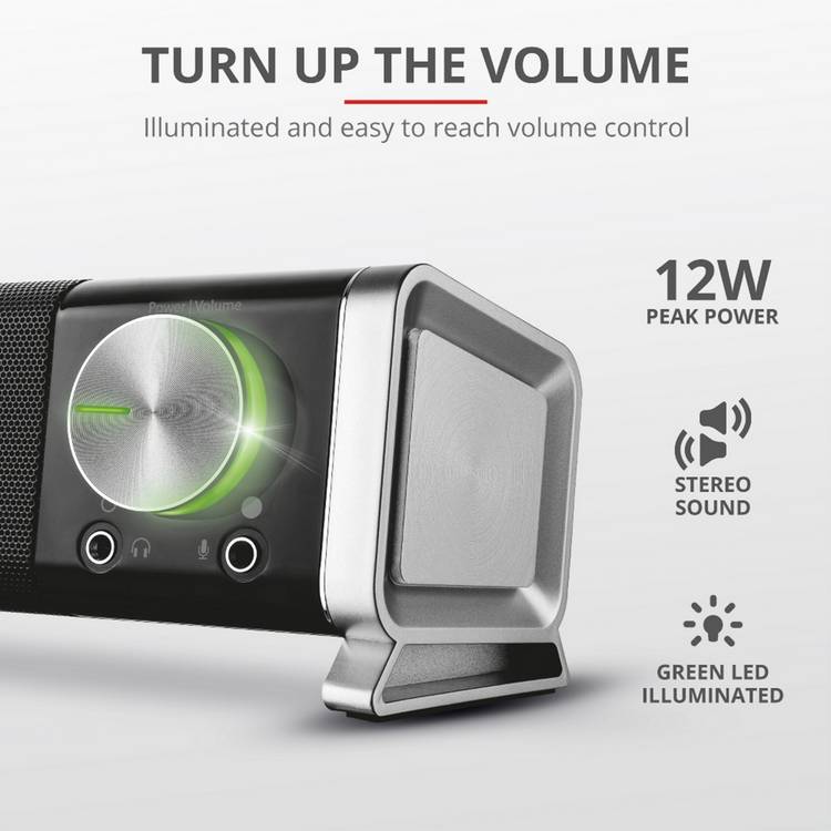 Trust Asto USB soundbar 12W for PC under monitor (British brand)