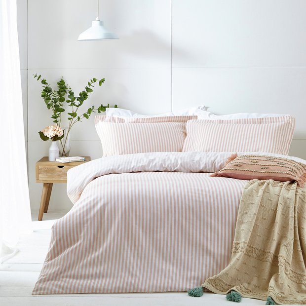 Yard cotton stripe blush bedding set single - British product
