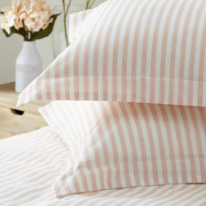 Yard Hebden Cotton Stripe Blush Bedding Set - Double