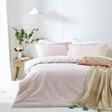 Yard Hebden Cotton Stripe Blush Bedding Set - King size