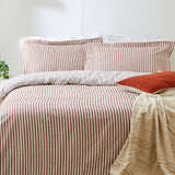 Yard Hebden Cotton Stripe Pecan Bedding Set - Double