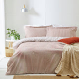 Yard Hebden Cotton Stripe Pecan Bedding Set - King size