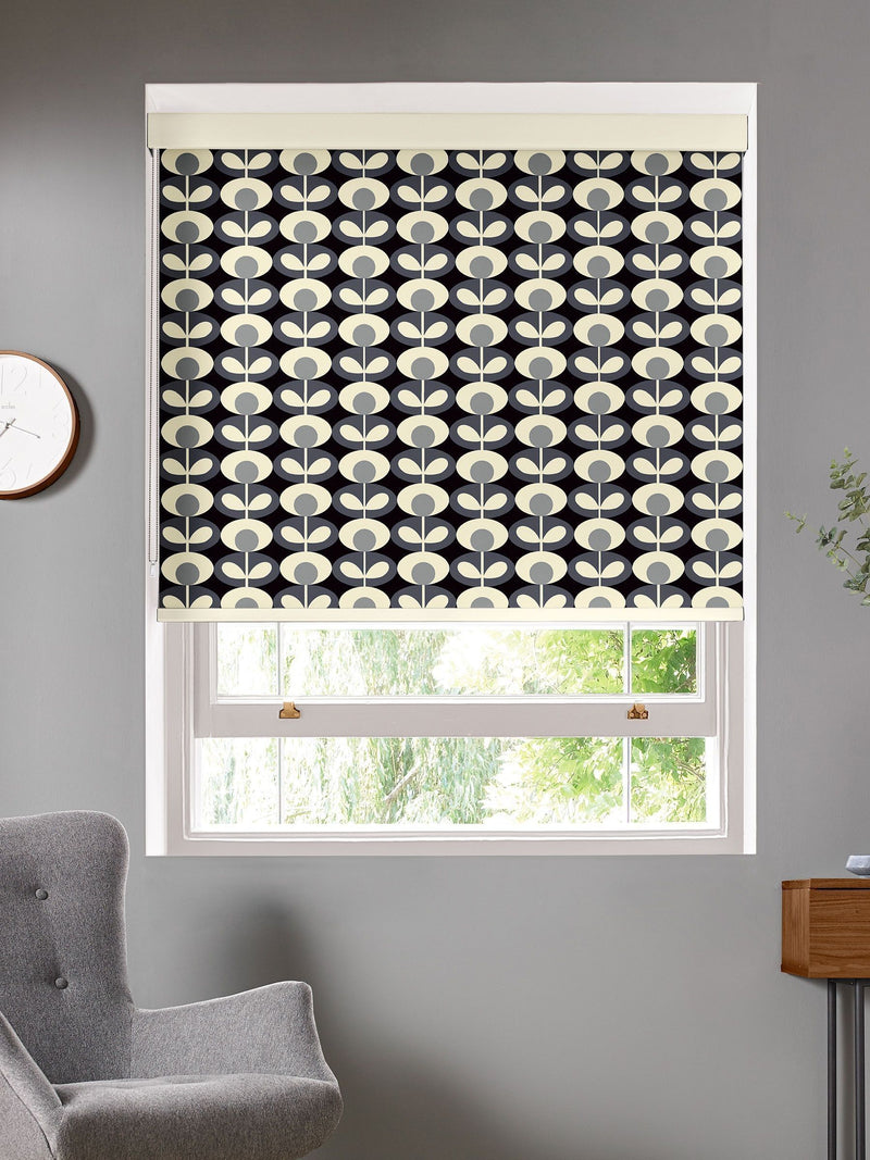 Orla Kiely grey floral roller blind (British brand)