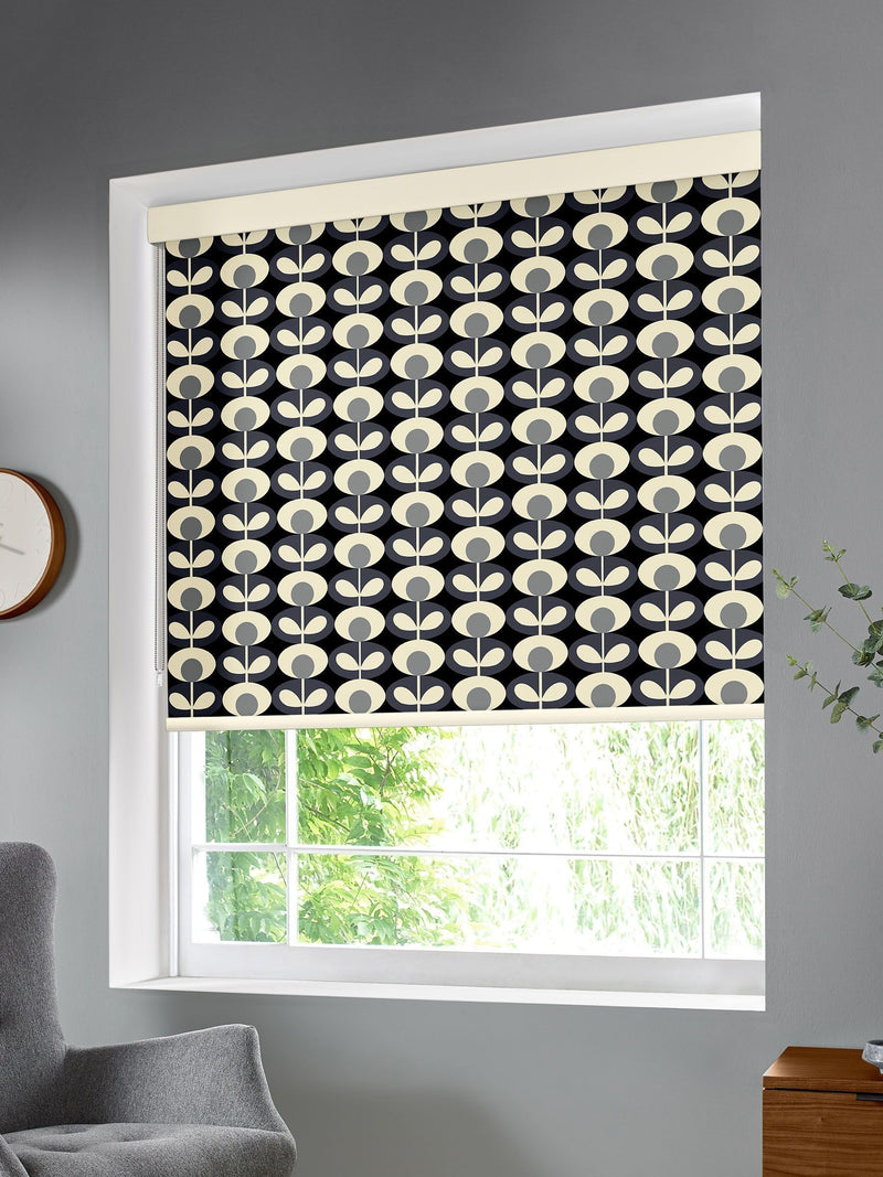 Orla Kiely grey floral roller blind (British brand)
