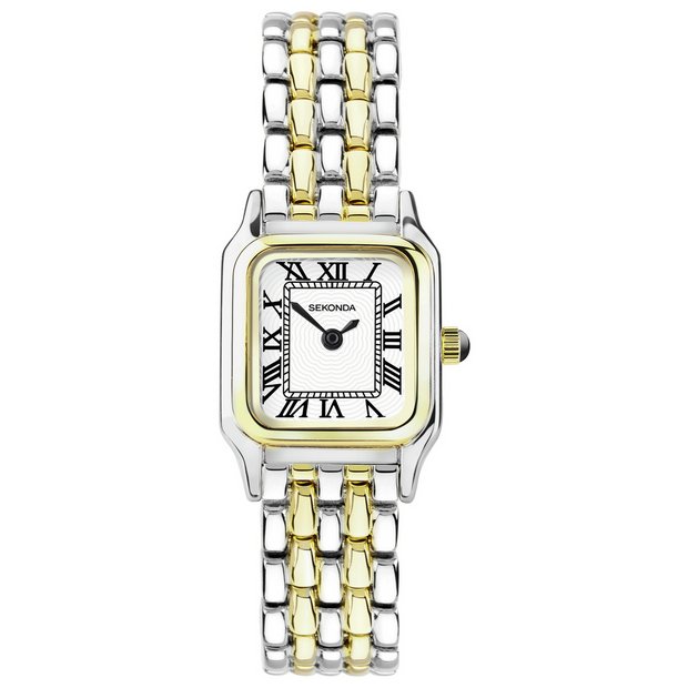 Sekonda Monica ladies white dial two tone bracelet watch (British brand)
