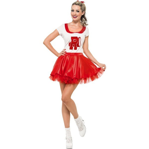 Smiffys Sandy Cheerleader costume in red and white (British brand)