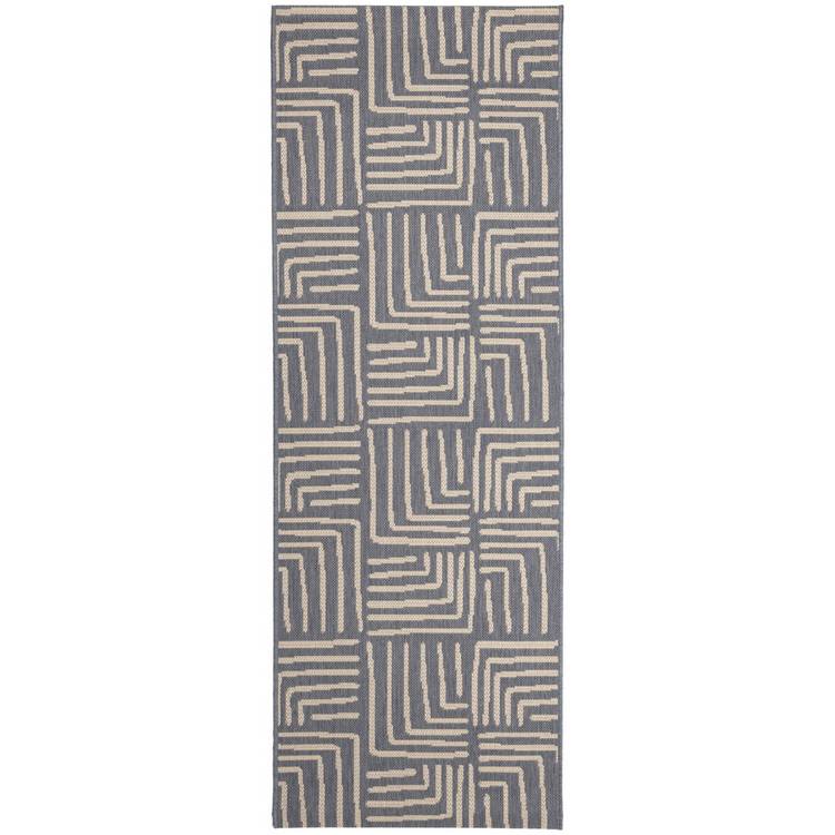 Homemaker blue polypropylene rectangle runner 67x200cm, imported from the UK