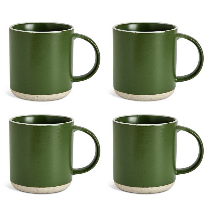 Habitat stoneware mugs raw edge green set of 4, UK version