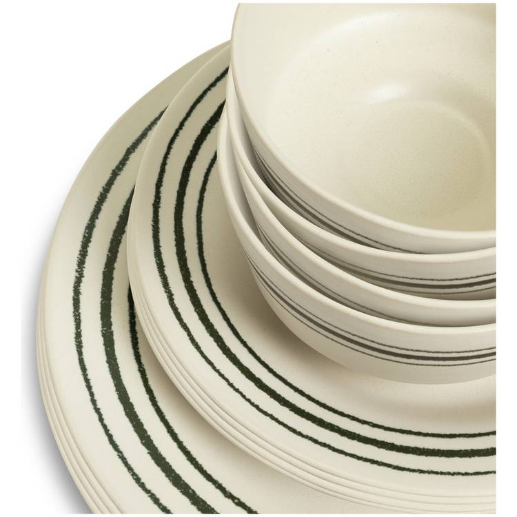 Habitat stoneware dinner set matte cream 12 piece (British brand)