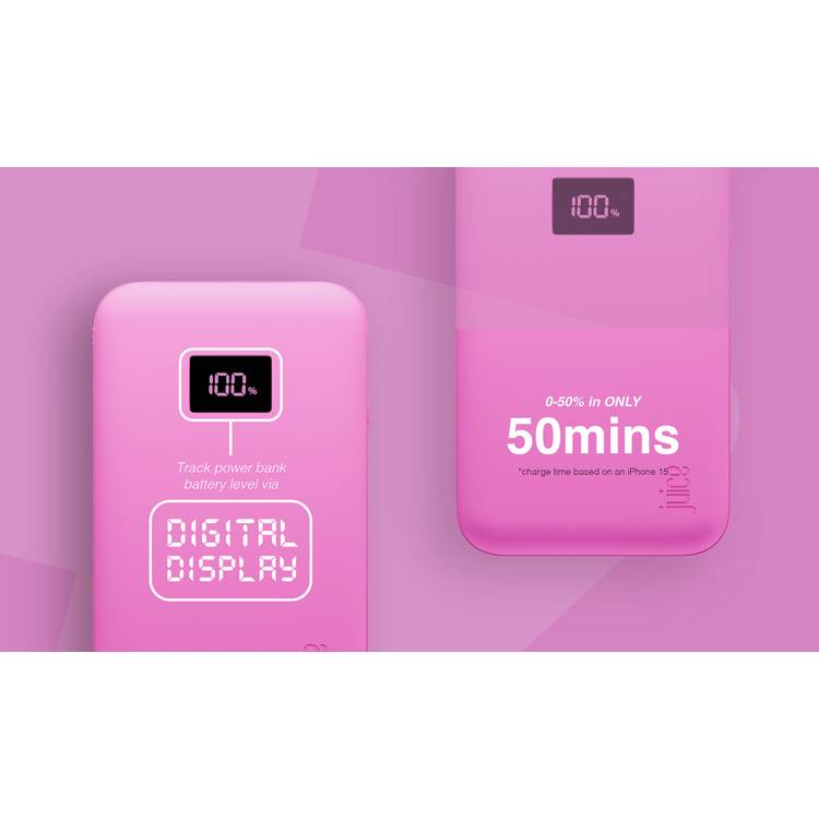 Juice portable power bank 10000mAh pink (British brand)