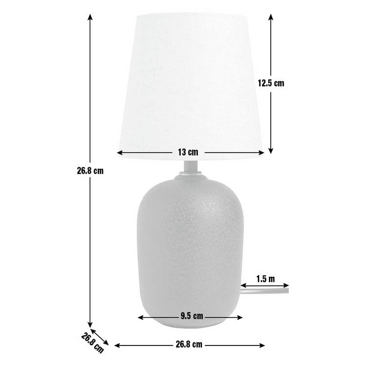 Habitat Mini Ashi ceramic table lamp in black - British product