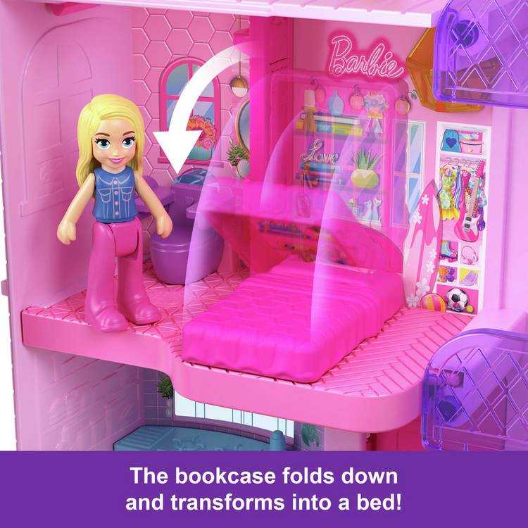 Polly Pocket Barbie Dreamhouse compact playset with micro dolls - British product