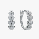 Revere pave heart huggie hoop earrings, imported from the UK