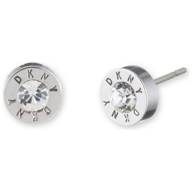 DKNY silver-tone crystal stud earrings 8.12mm - British product