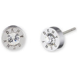 DKNY silver-tone crystal stud earrings 8.12mm - British product