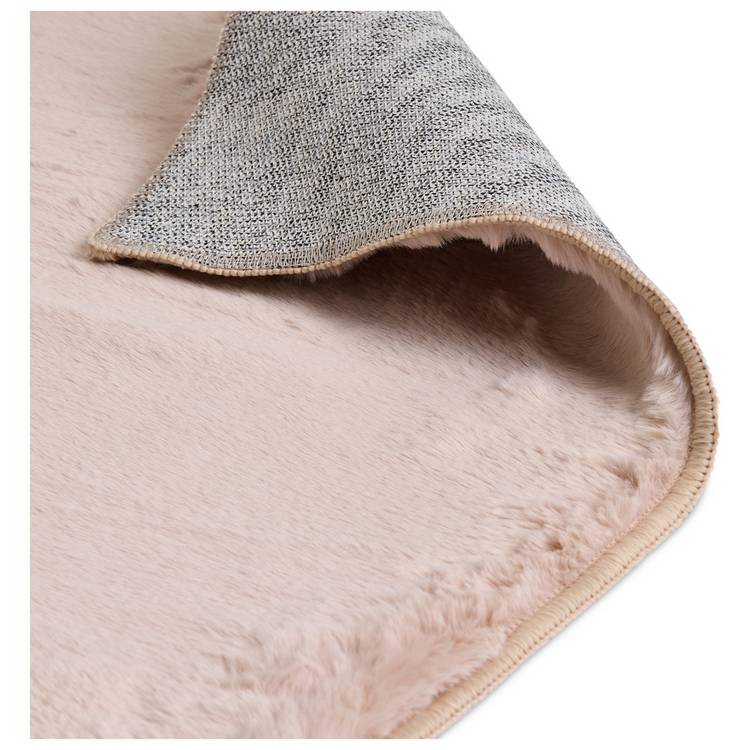 Habitat blush pink faux fur rug 150x80cm, UK version