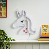 Glow unicorn wall light white and pink (British brand)