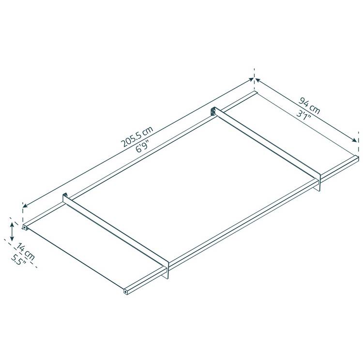 Palram Canopia Nancy door awning 2050mm, UK version