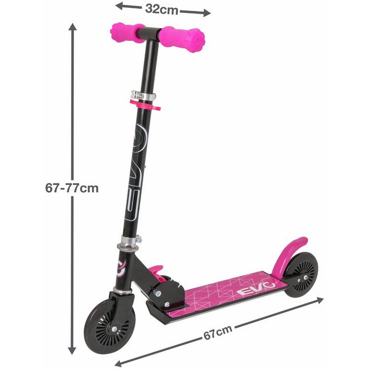EVO children's 2 wheel scooter Black and Pink, UK version