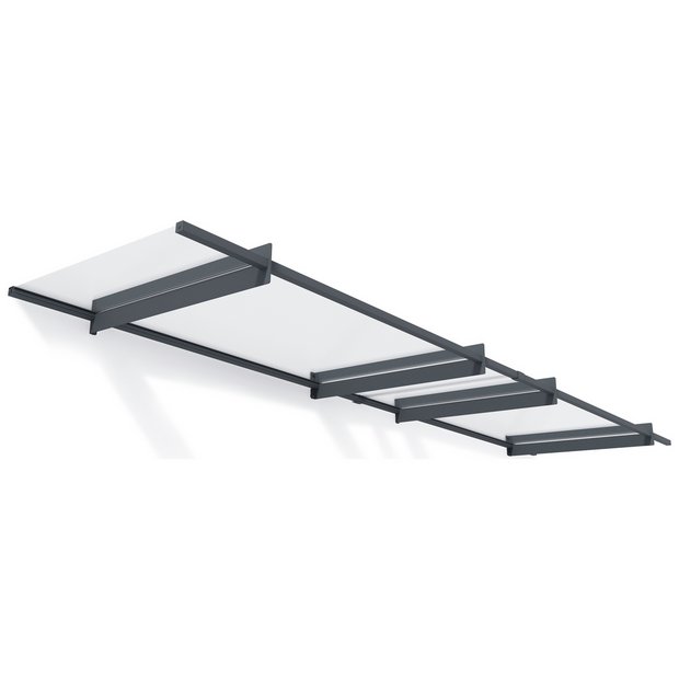Palram Canopia 410mm door awning grey clear - British product