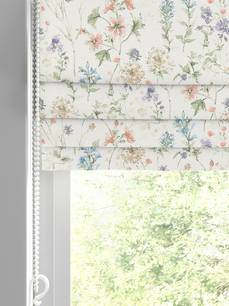 Laura Ashley Wild Meadow roman blind, chalk pink - British product