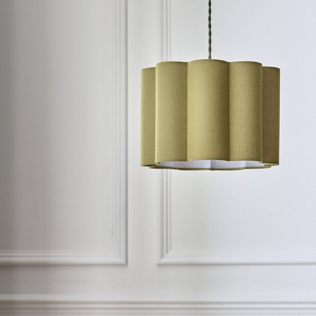 Habitat pleat olive easy fit lampshade 30cm, UK version