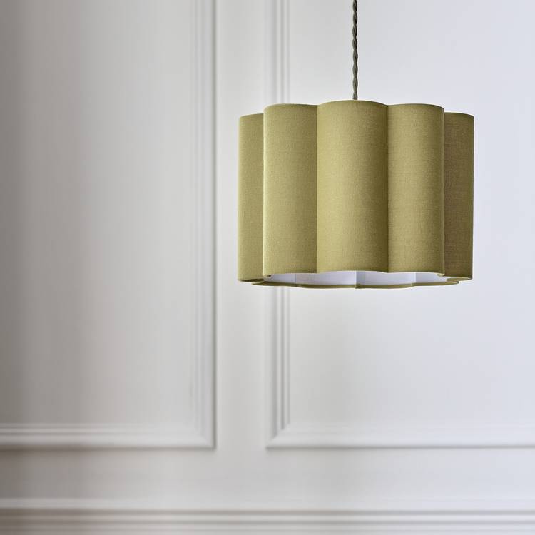 Habitat pleat olive easy fit lampshade 30cm, UK version