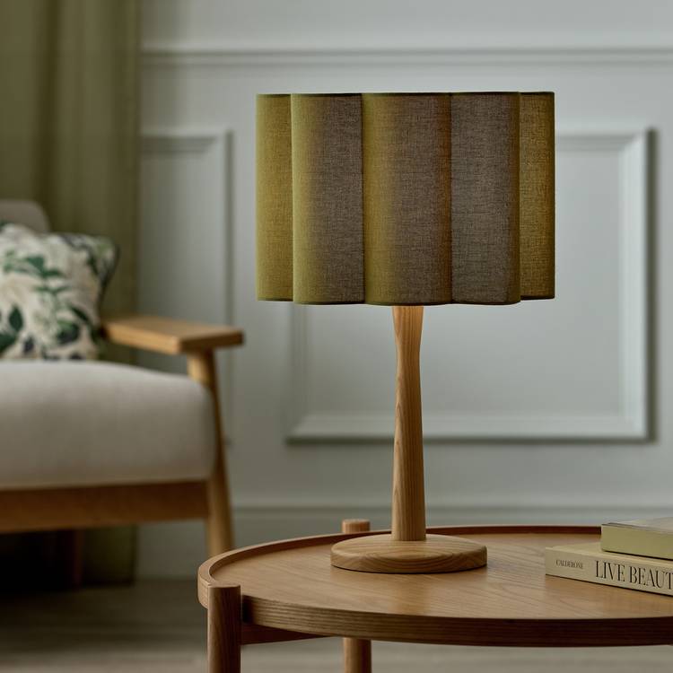 Habitat pleat olive easy fit lampshade 30cm, UK version