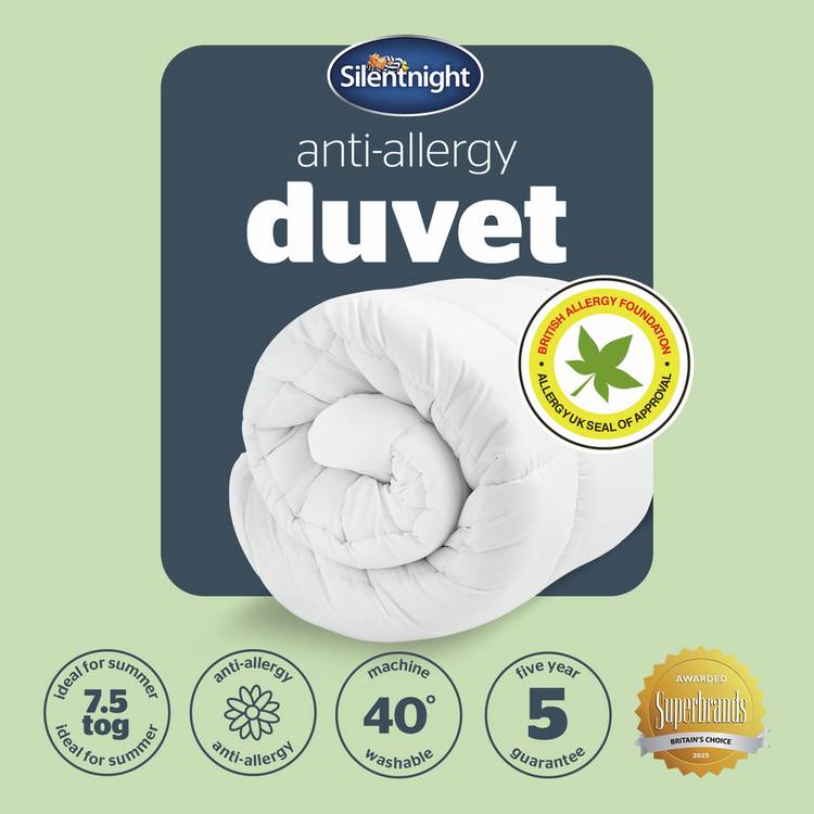 Silentnight anti-allergy duvet 7.5 tog single, UK version