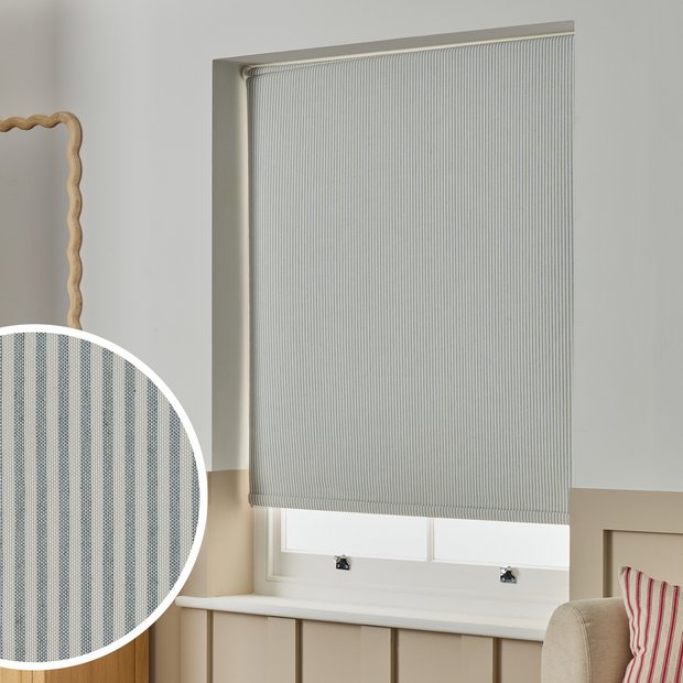 Habitat blue stripe blackout roller blind 90cm - British product