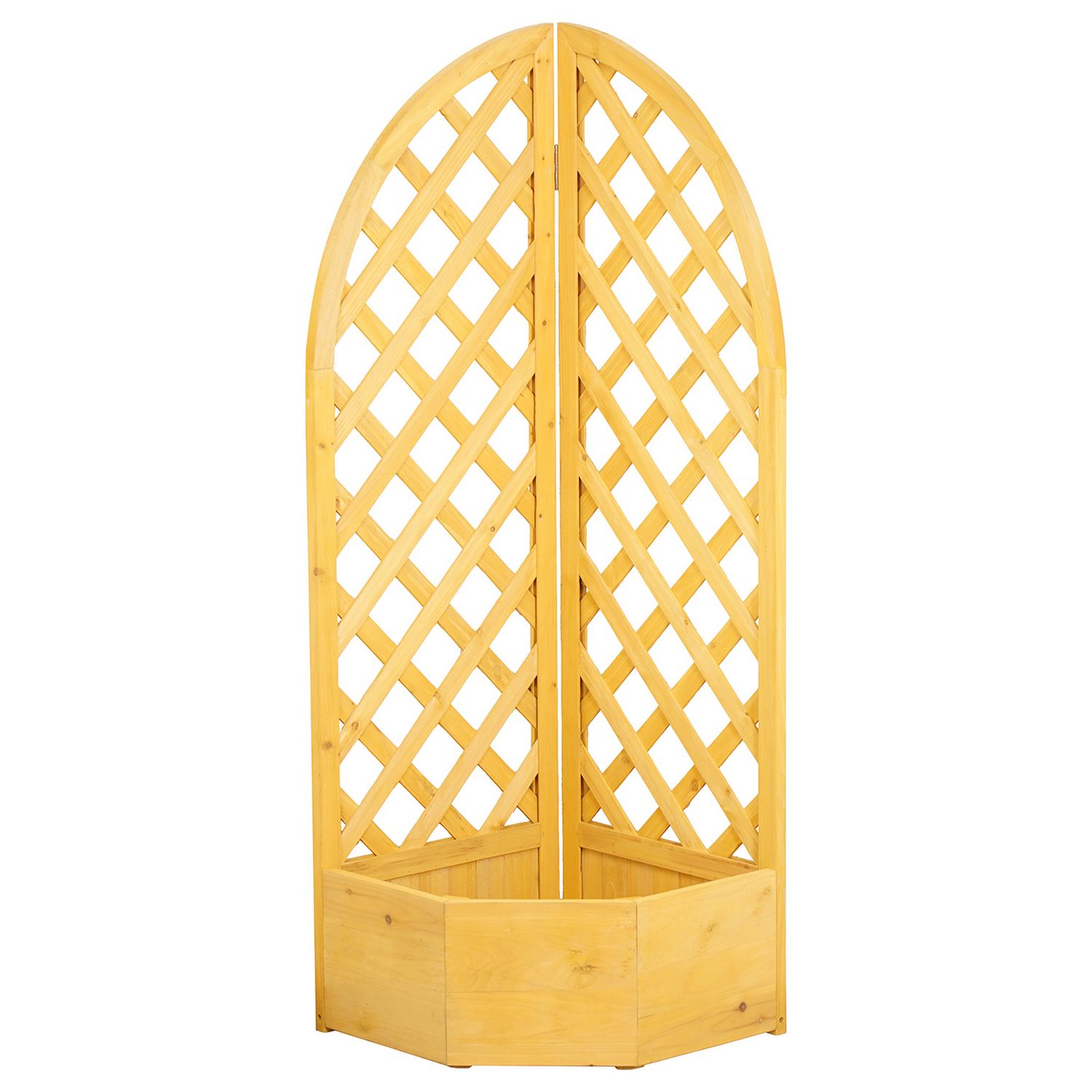 Mcgregor corner wooden garden planter with lattice, British brand