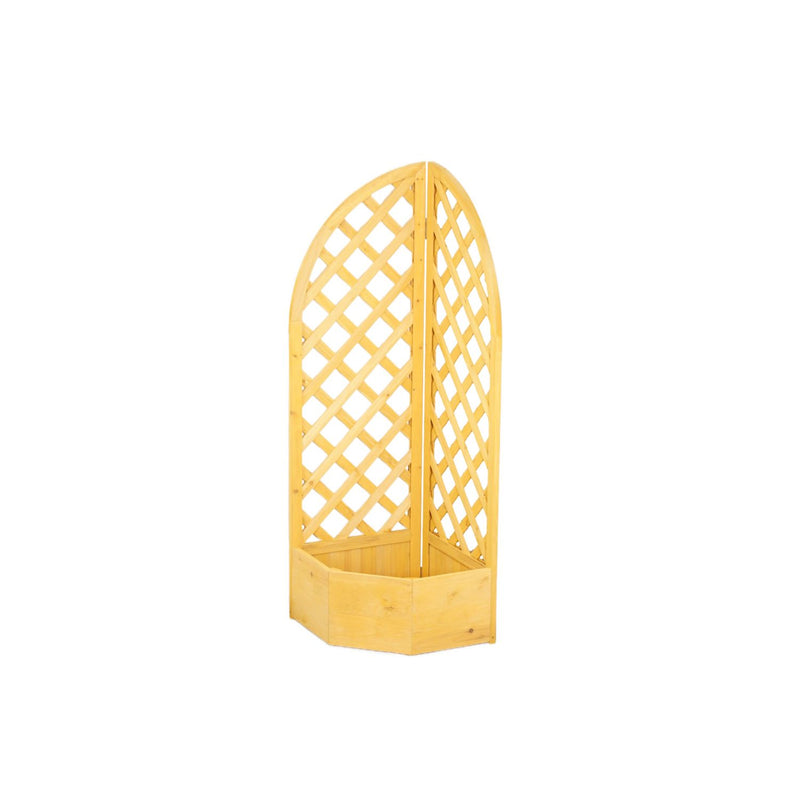 Mcgregor corner wooden garden planter with lattice, British brand