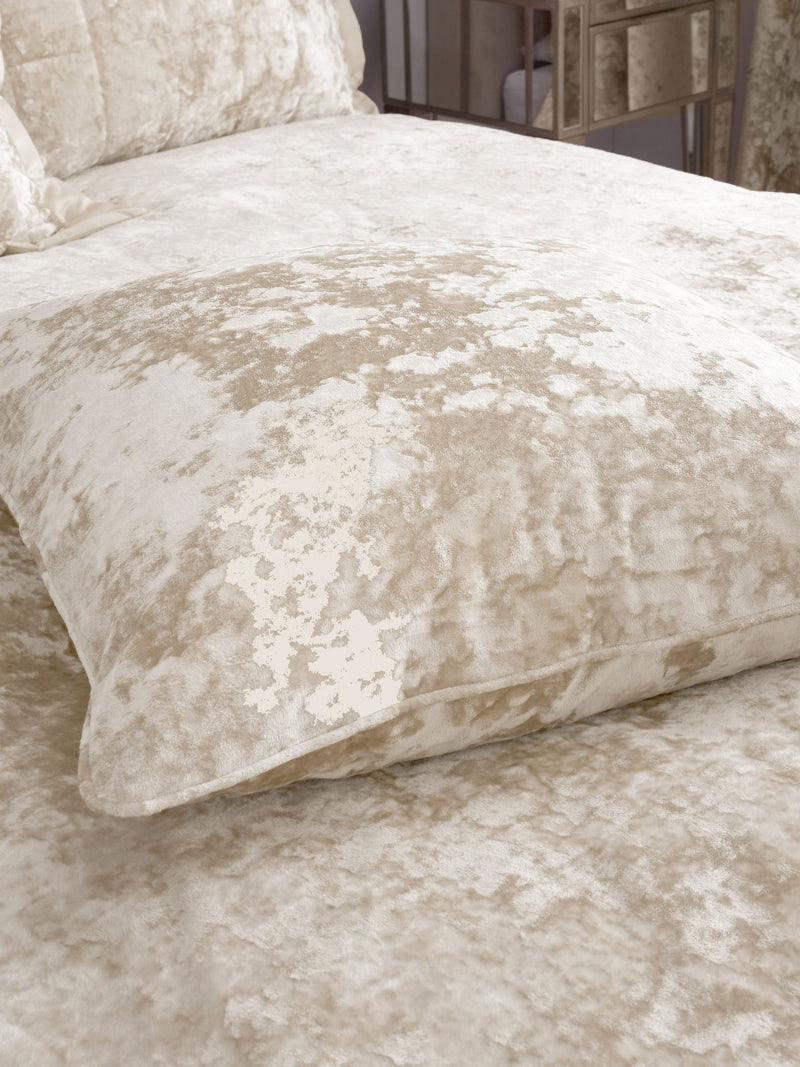 Catherine Lansfield natural crushed velvet cushion 45x45cm, imported from the UK