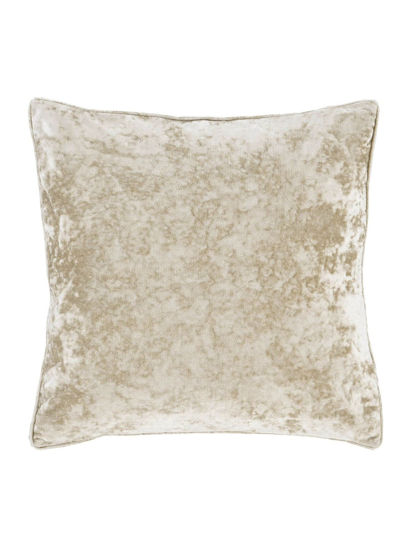 Catherine Lansfield natural crushed velvet cushion 45x45cm, imported from the UK