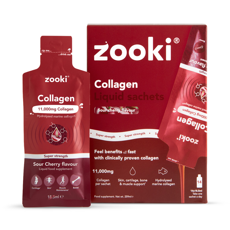 Zooki marine collagen supplement Sour Cherry 14 sachets (British brand)