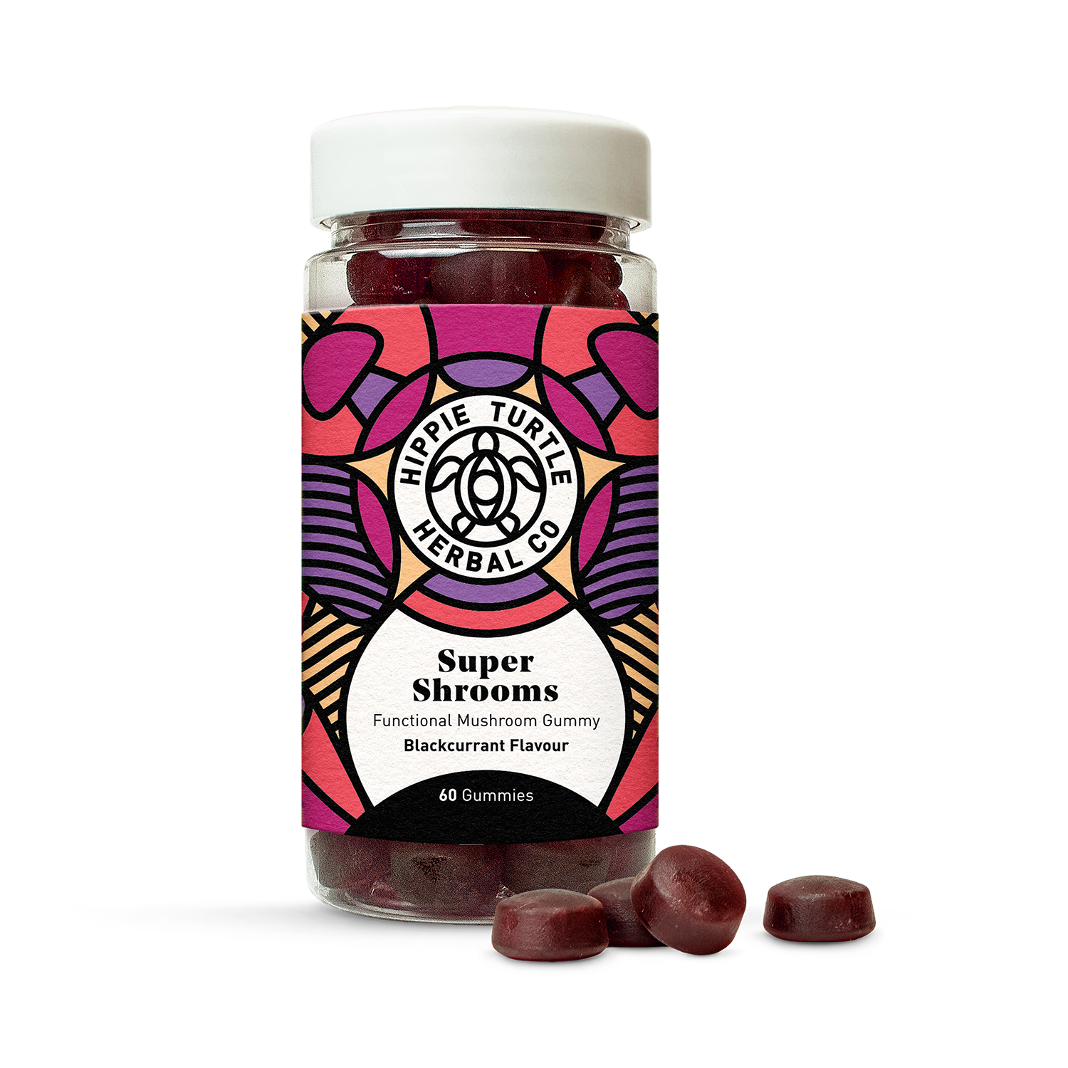 Hippie Turtle mushroom complex gummies 60 count - British product